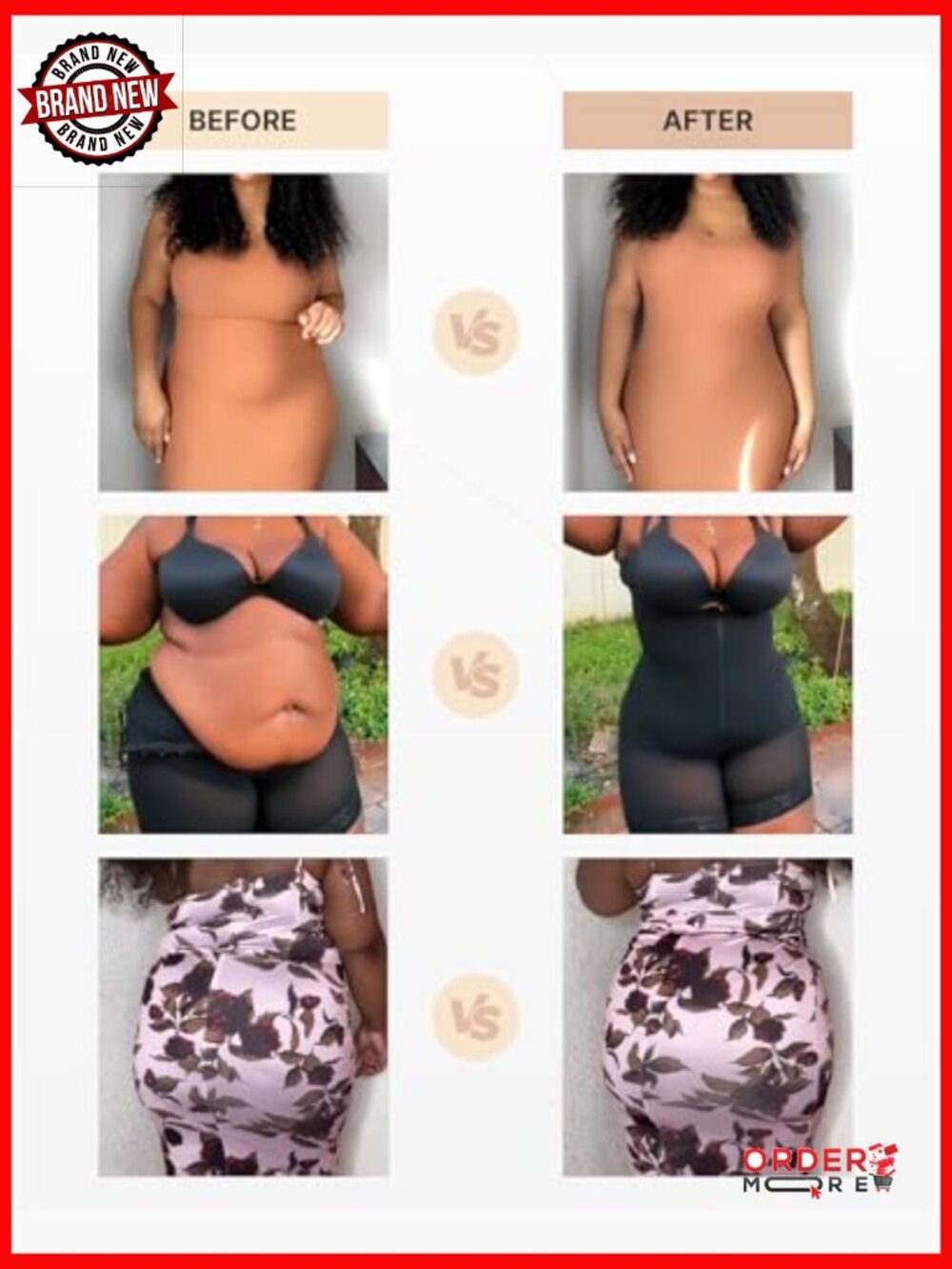 Tummy Control Shapewear Bodysuit Butt Lifter Plus Size Fajas - Picture 4 of 7